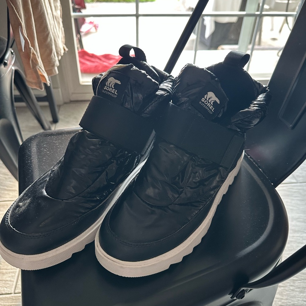 Sorel Kids Black and White Winter Boots